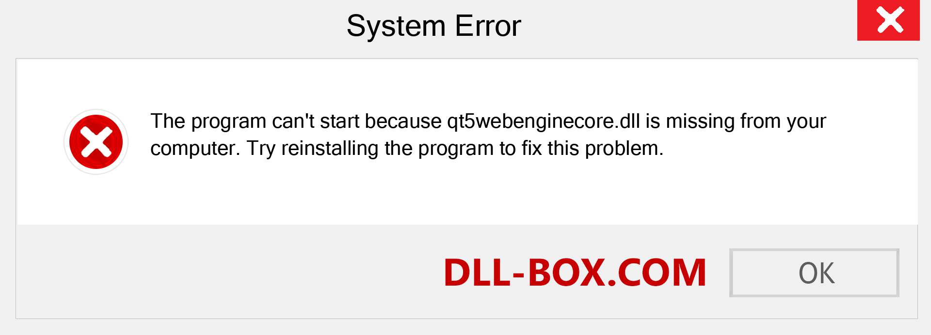  qt5webenginecore.dll file is missing?. Download for Windows 7, 8, 10 - Fix  qt5webenginecore dll Missing Error on Windows, photos, images